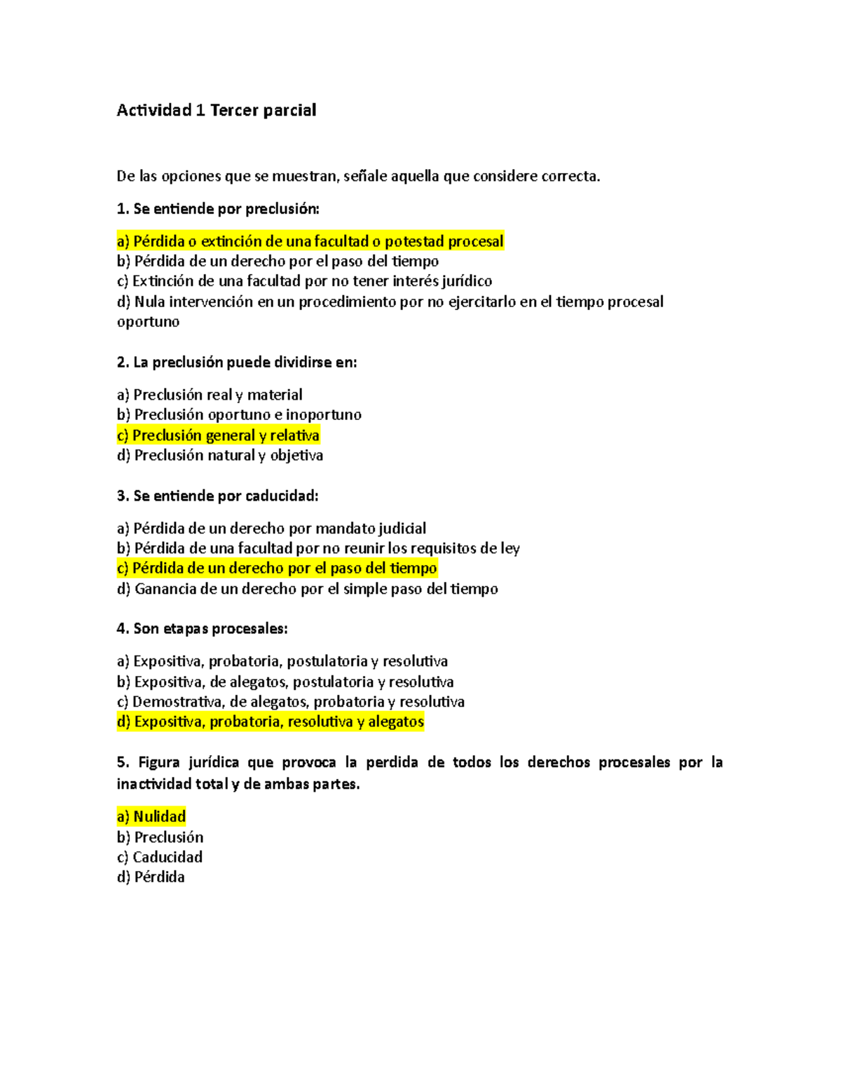 Actividad 1 Tercer Parcial - Actividad 1 Tercer Parcial De Las Opciones ...