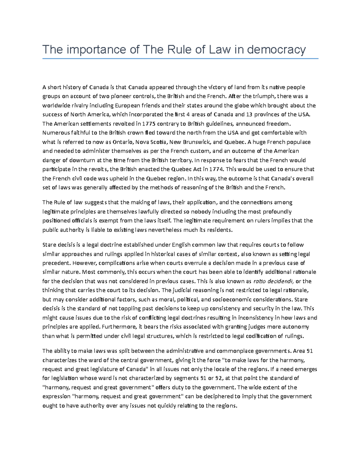 The importance of The Rule of Law in democracy - After the triumph ...