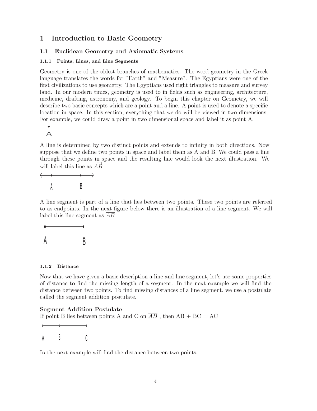 Geometry Notes 1 - 1 Introduction To Basic Geometry 1 Euclidean ...