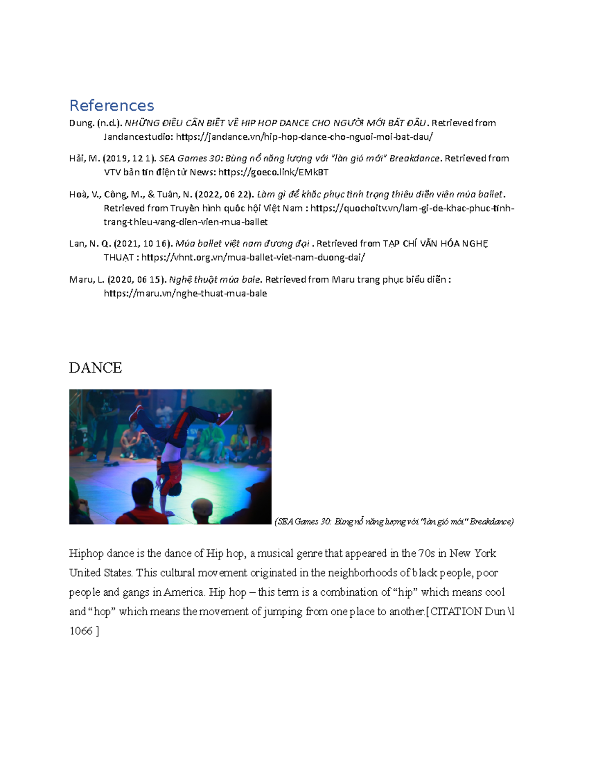 Dance - bale - ... - References Dung. (n.). NH ỮNG ĐIỀỀU CẦỀN BIỀẾT VỀỀ ...