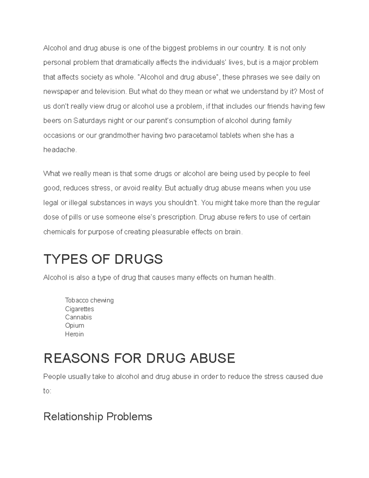 Drugs And Alcohol Abuse Reasons, Effects And Measures - Alcohol And ...