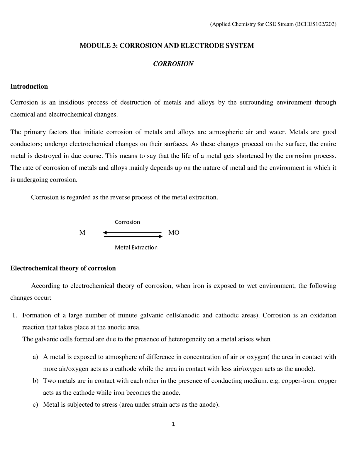 Module 3 Corrosion - MODULE 3: CORROSION AND ELECTRODE SYSTEM CORROSION ...