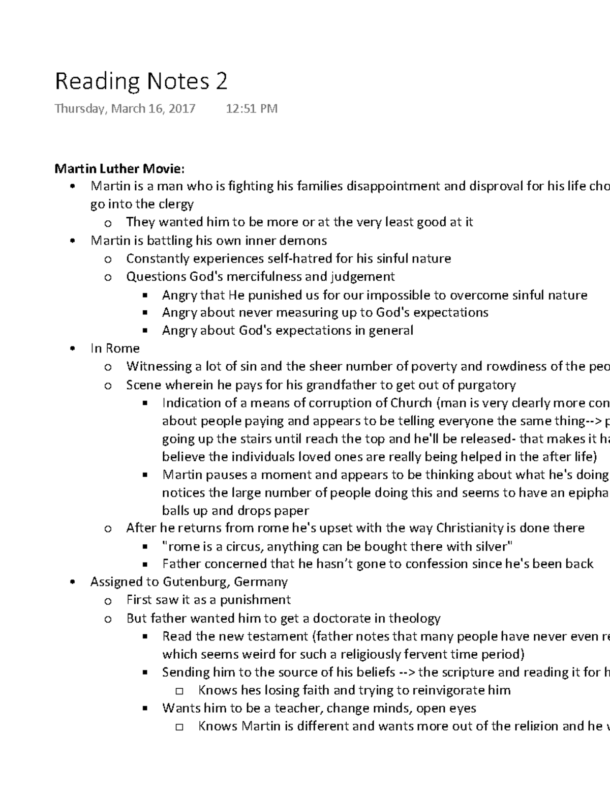 Reading Notes 2 (midterm-final) - Reading Notes 2 Thursday, March 16 ...