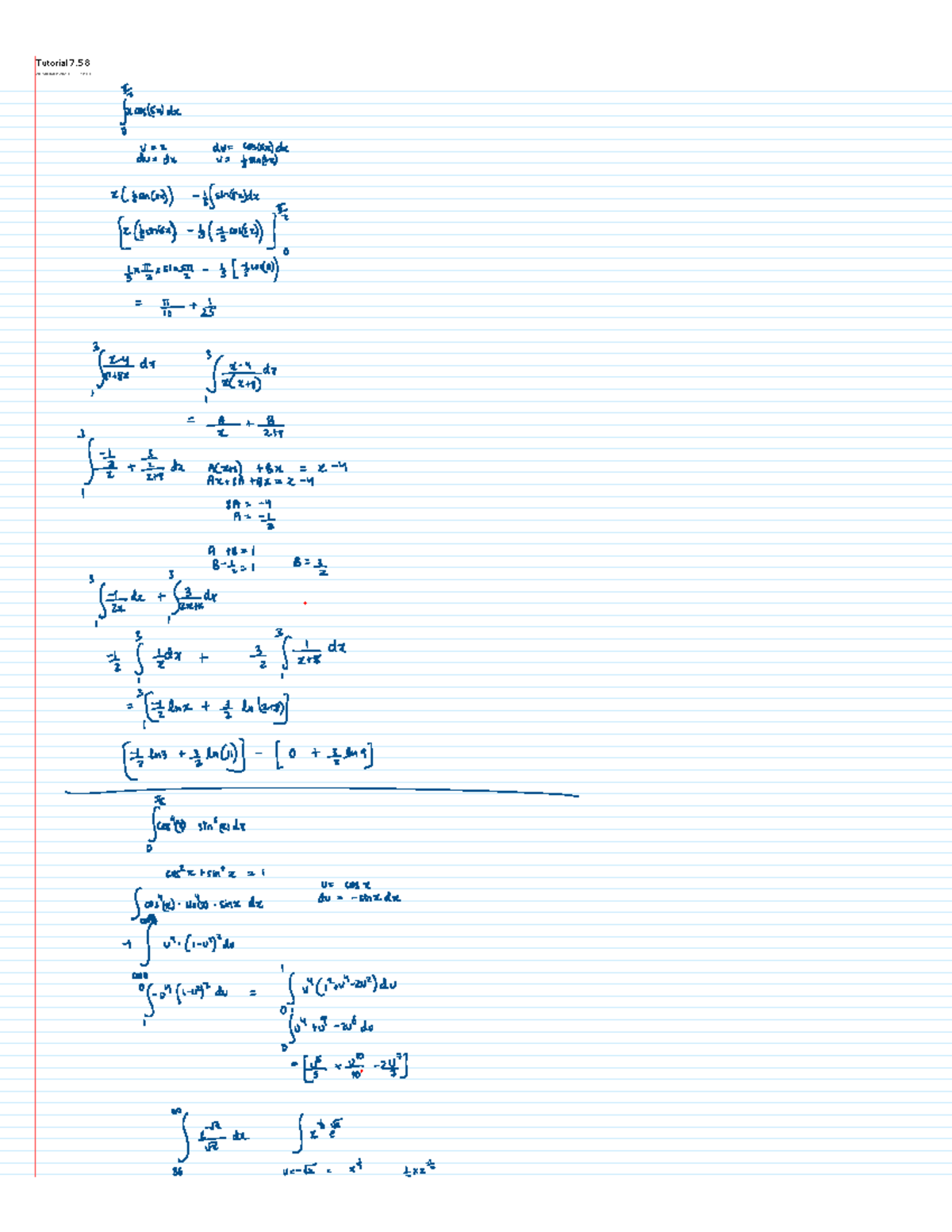 Algebra 2 - Math 1B03 - Tutorial 7 20 January 2023 13: - Studocu