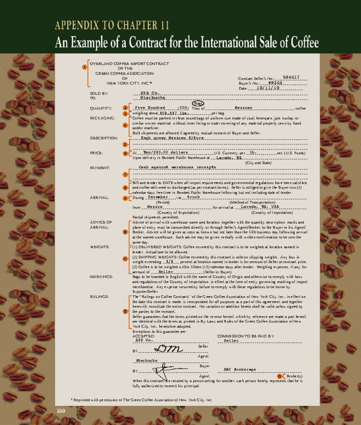 Example Contract International Sale of Coffee 504617 P Seller 10/11