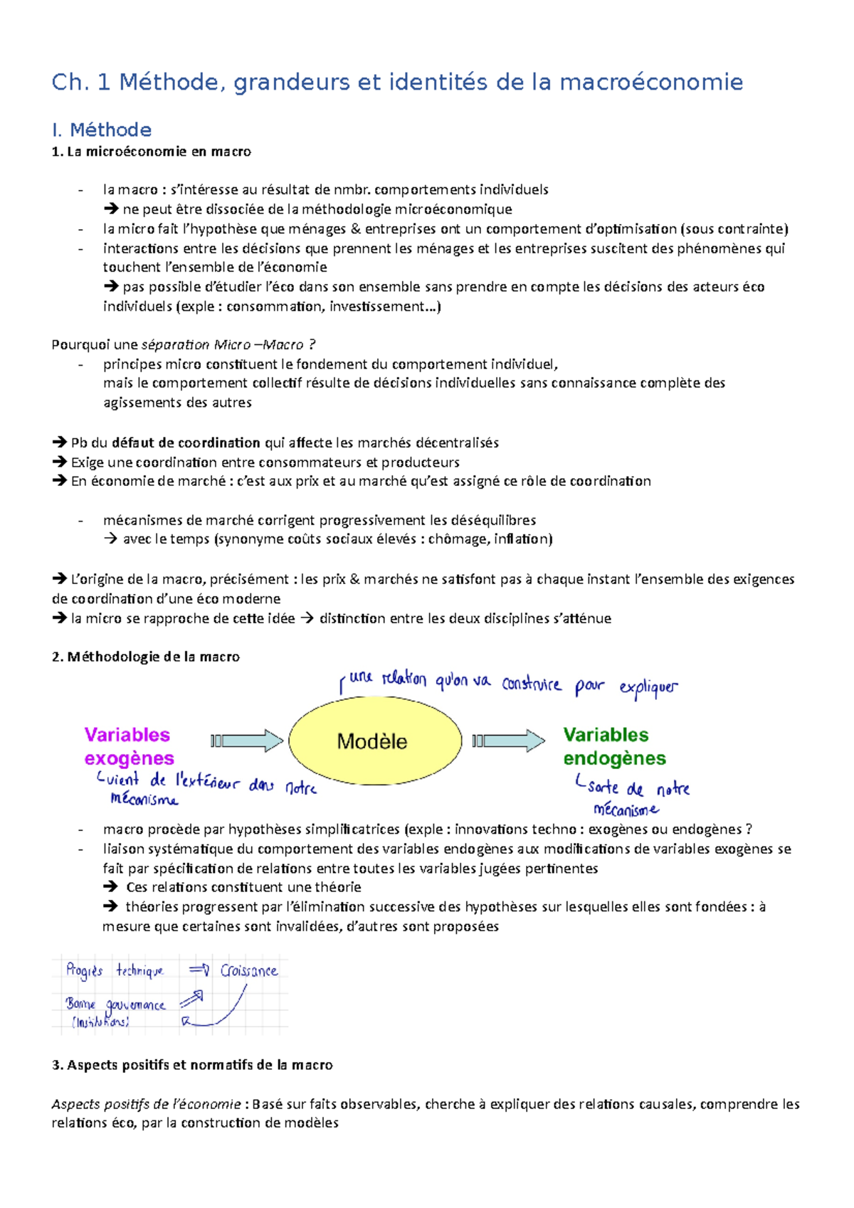 Macro 1 Ch.1 Résumé - Ch. 1 grandeurs et de la I. 1. La en macro la ...