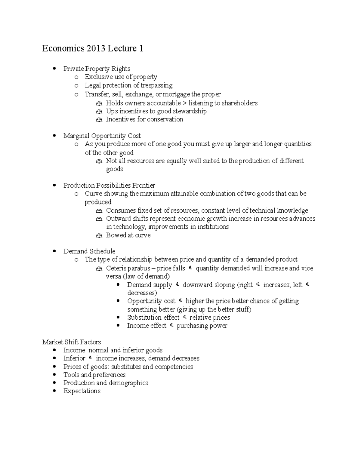 Econ 13 Lecture 1 Economics 2013 Lecture 1 Private Property Rights o