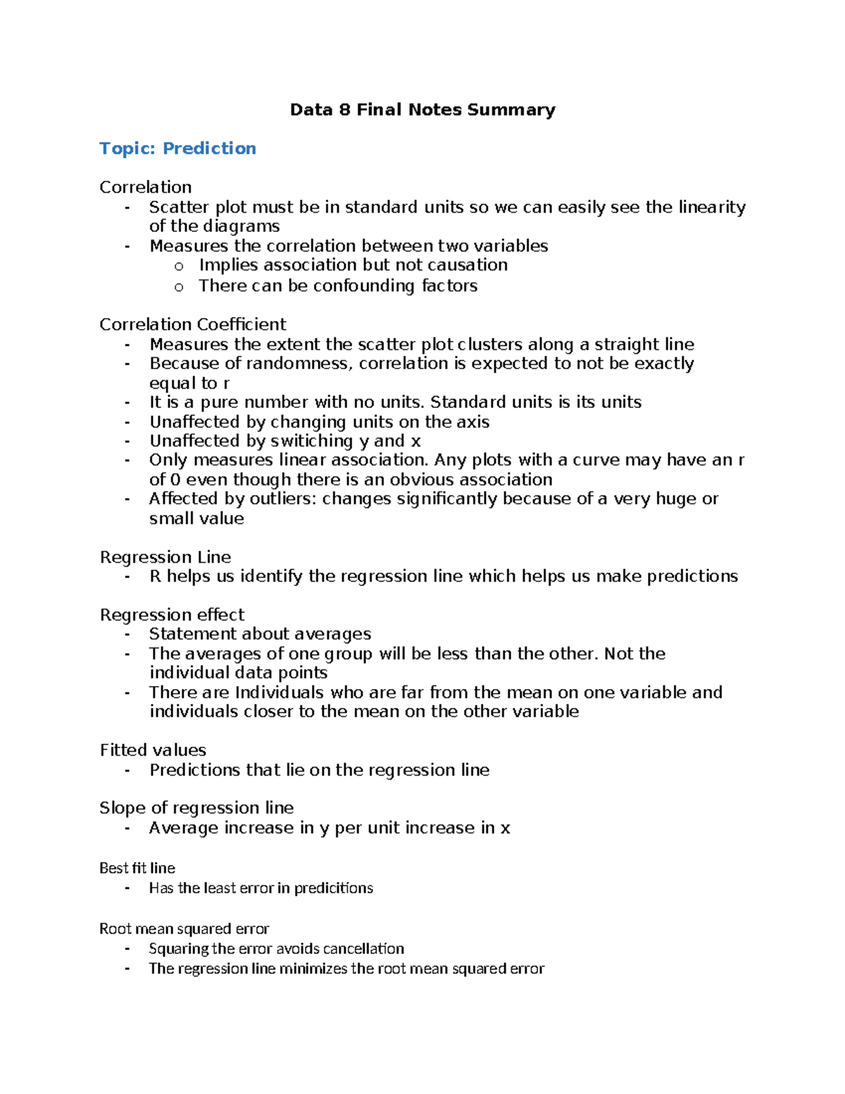 Data 8 Final Notes Summary - Data 8 Final Notes Summary Topic ...