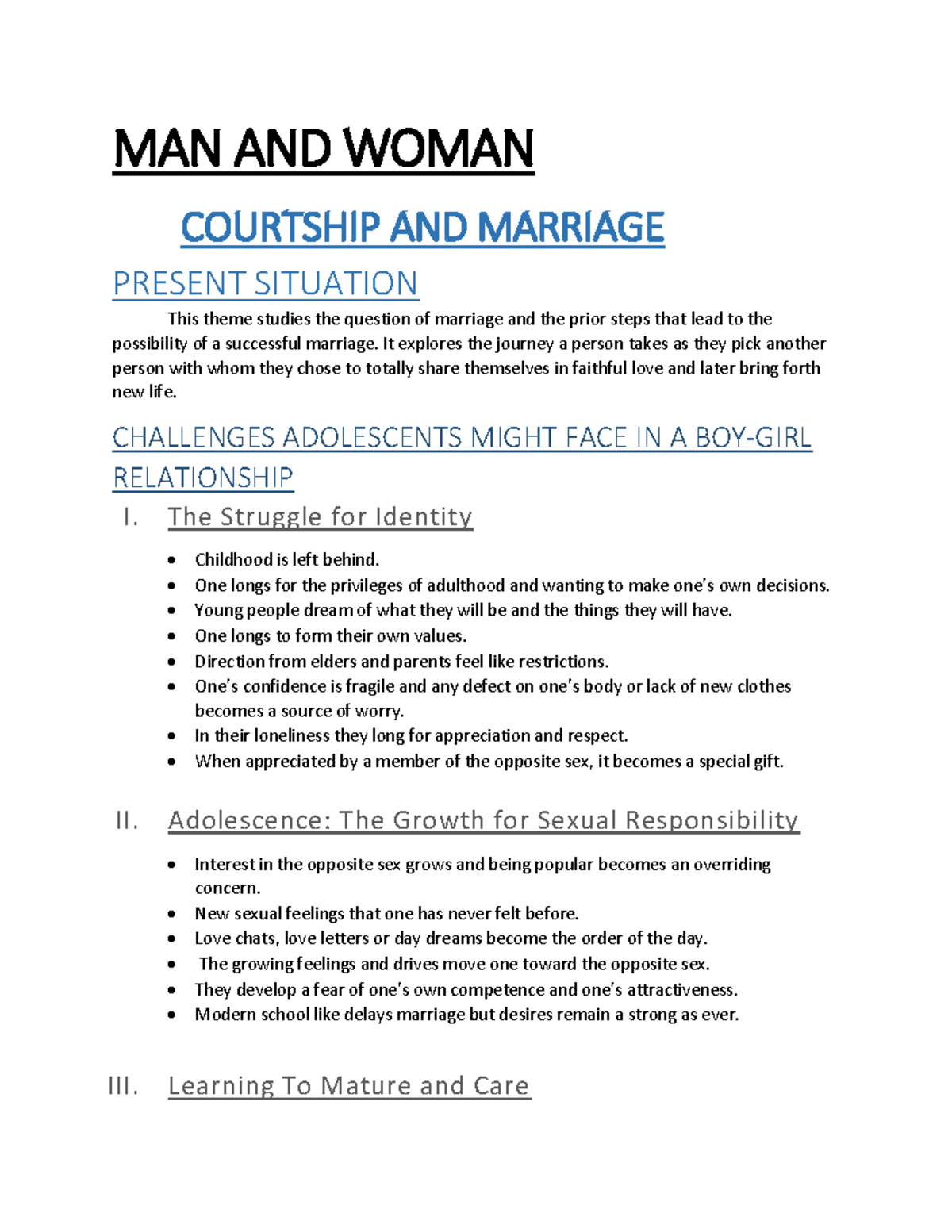 2024 RE Notes - It's good - MAN AND WOMAN COURTSHIP AND MARRIAGE ...