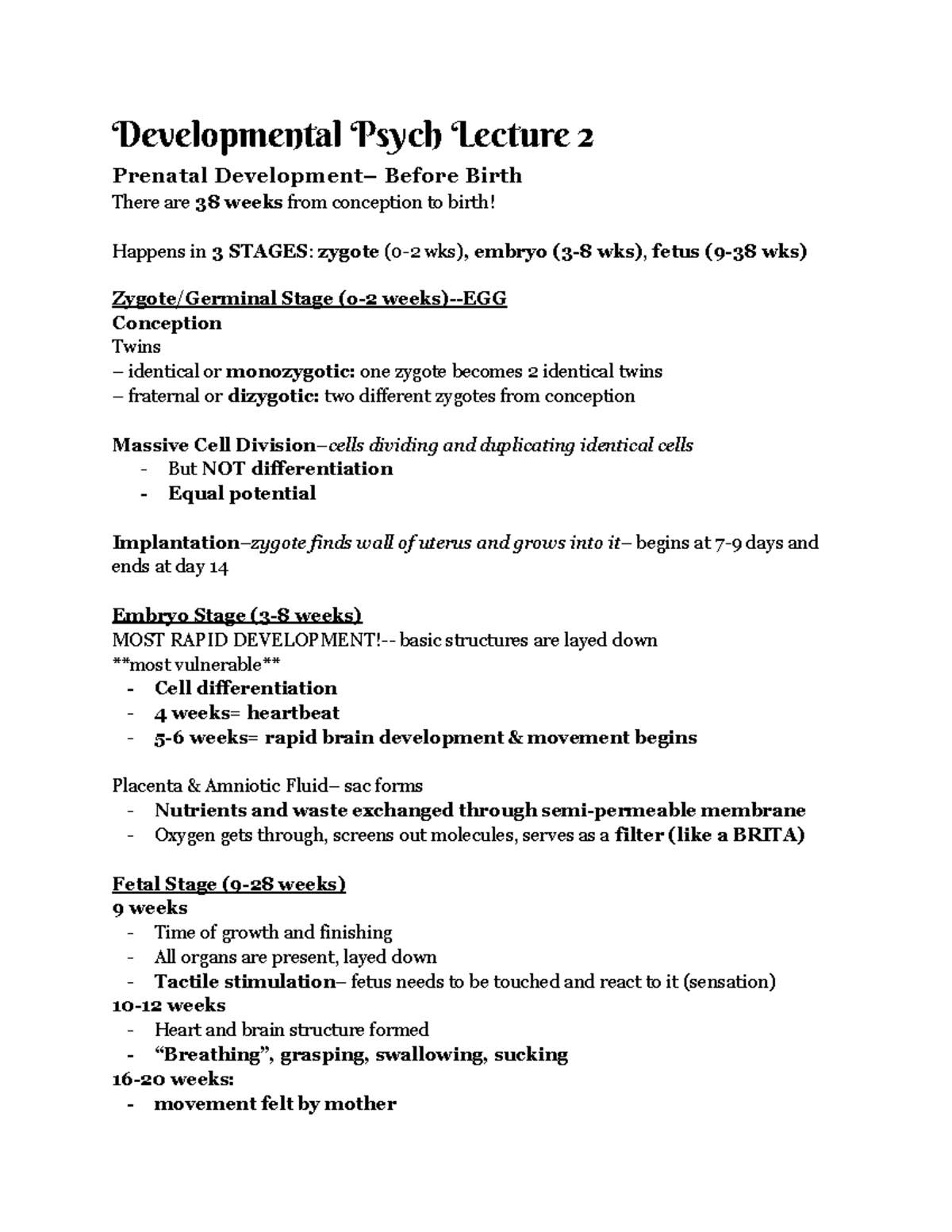 Developmental Psych Lecture 2 - ) Dishabituation/Recovery - Rebound in ...