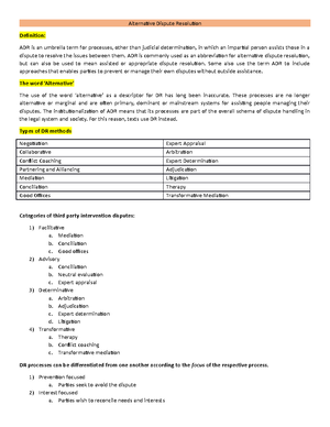 ADR notes - 200293 - UWS - Studocu