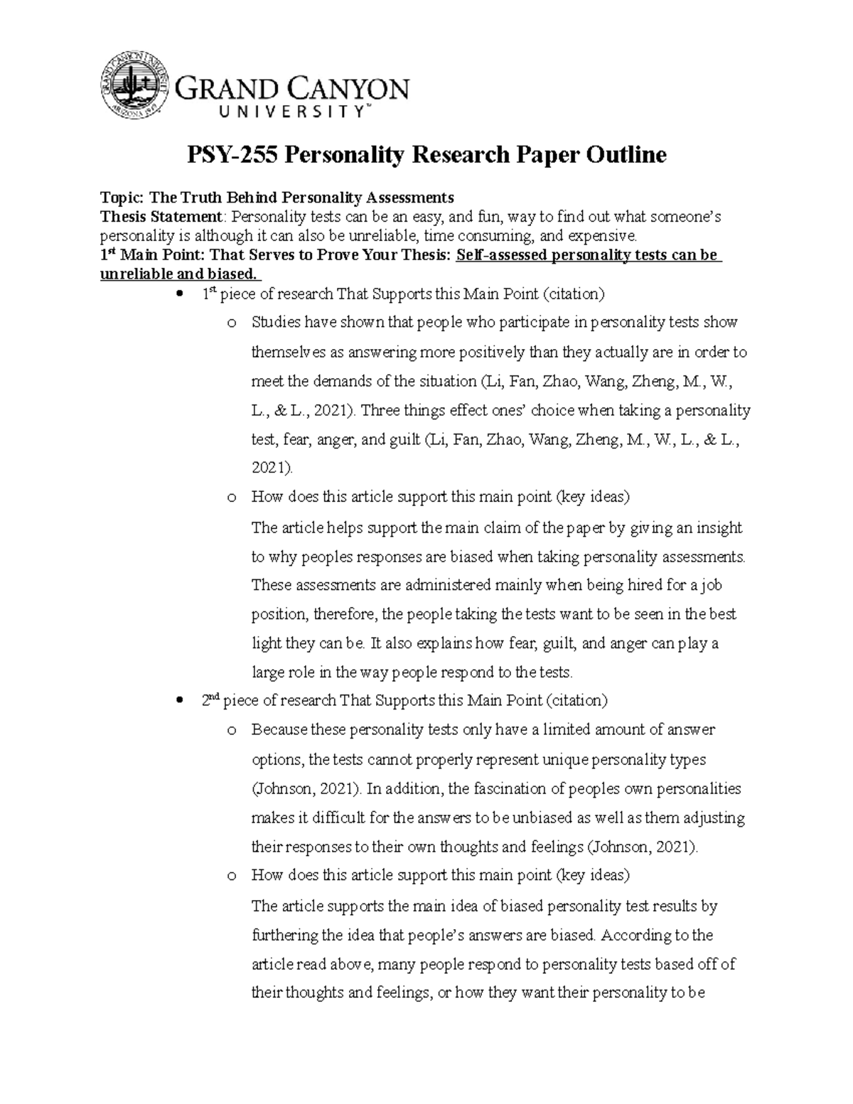 PSY255-RS-Outline Template - PSY-255 Personality Research Paper Outline ...