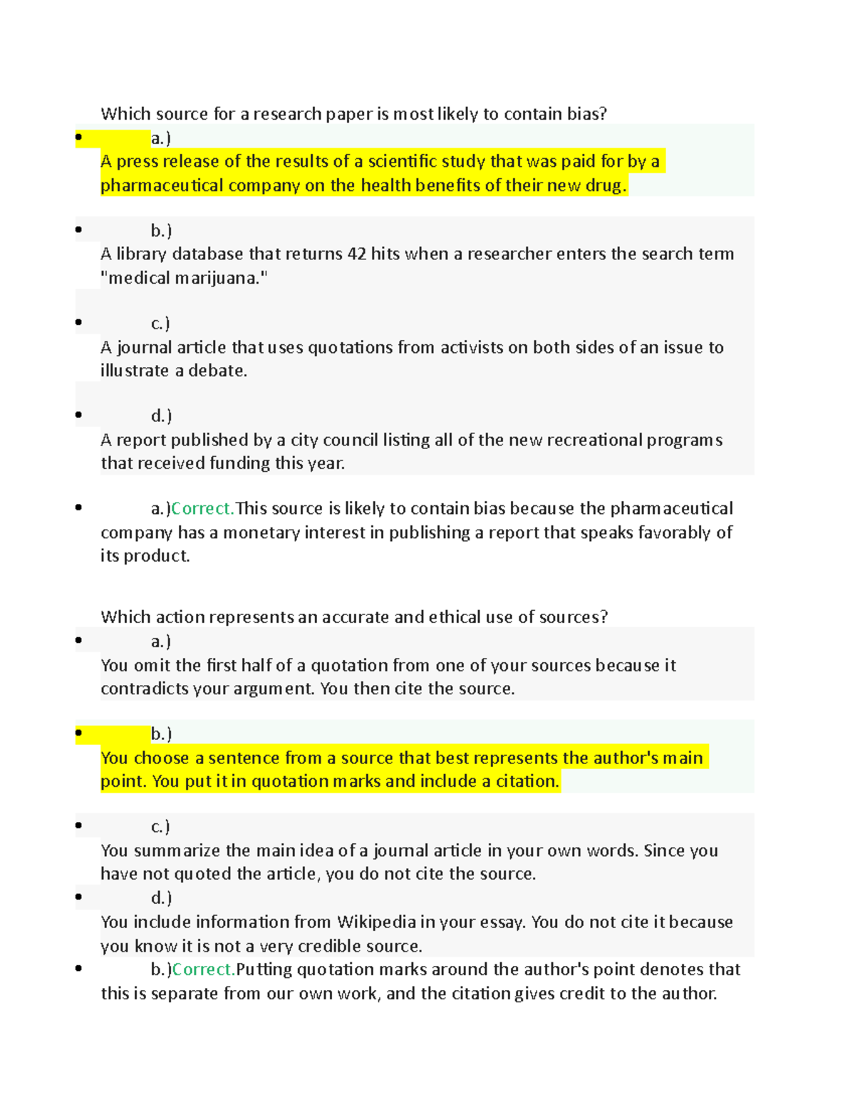 Types and quality of sources quiz III - Which source for a research ...