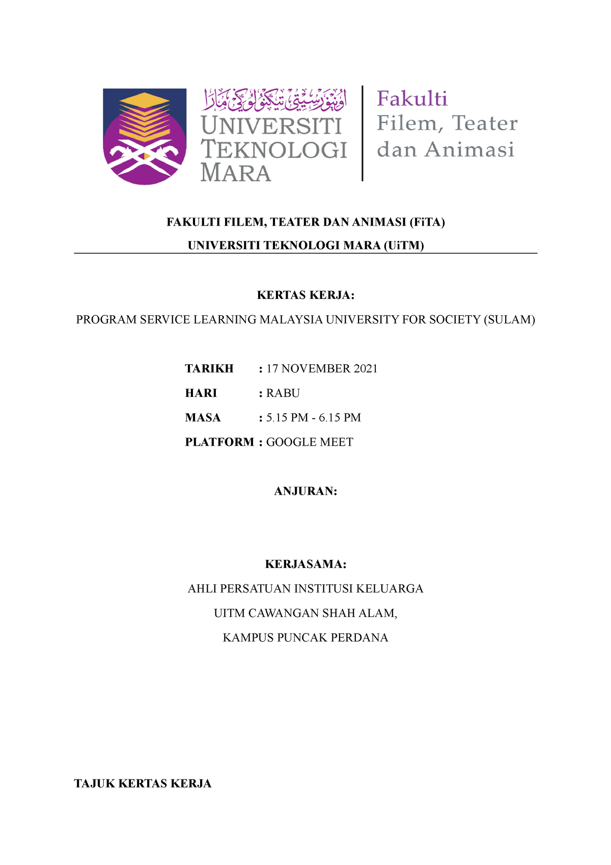 coursework uitm