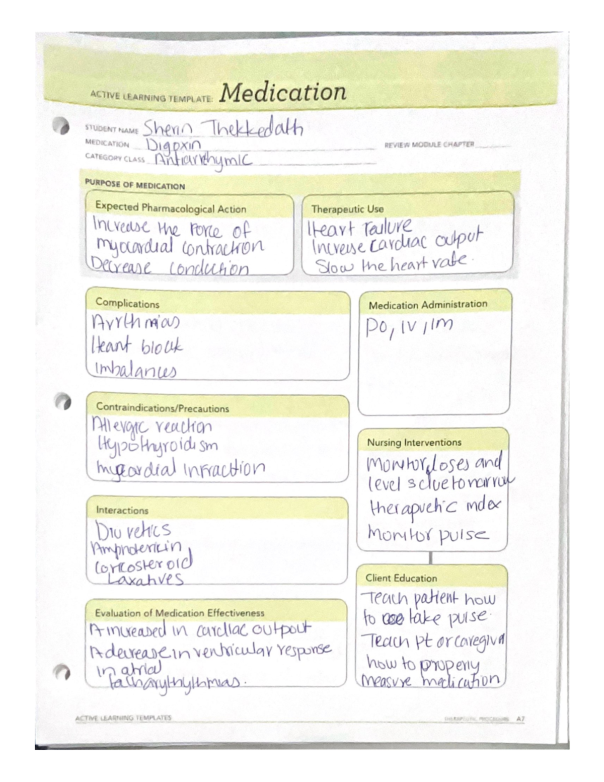 Active Learning Template Medication - Studocu