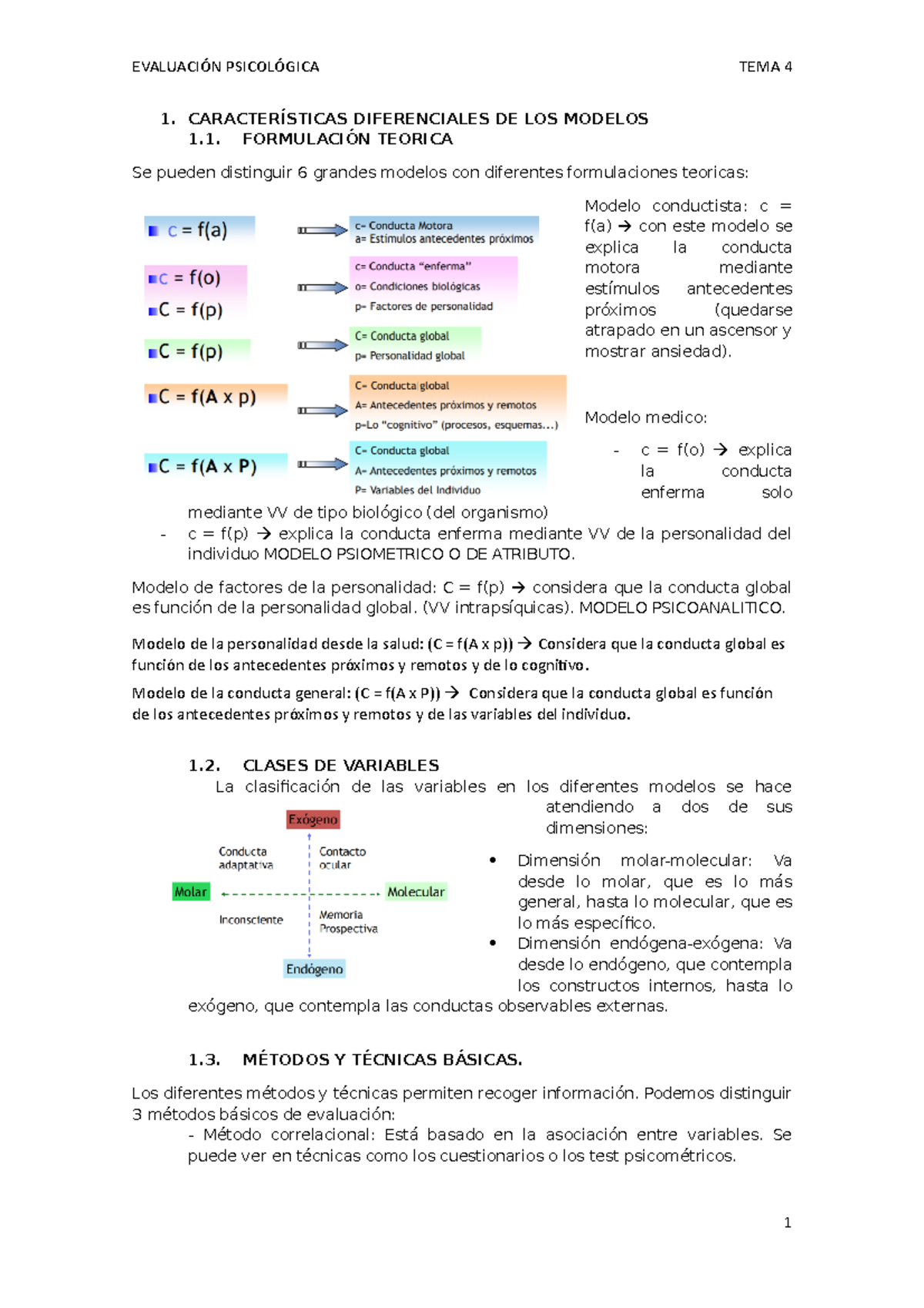 Tema 4 - Apuntes 4 - 1. CARACTERÍSTICAS DIFERENCIALES DE LOS MODELOS 1 ...