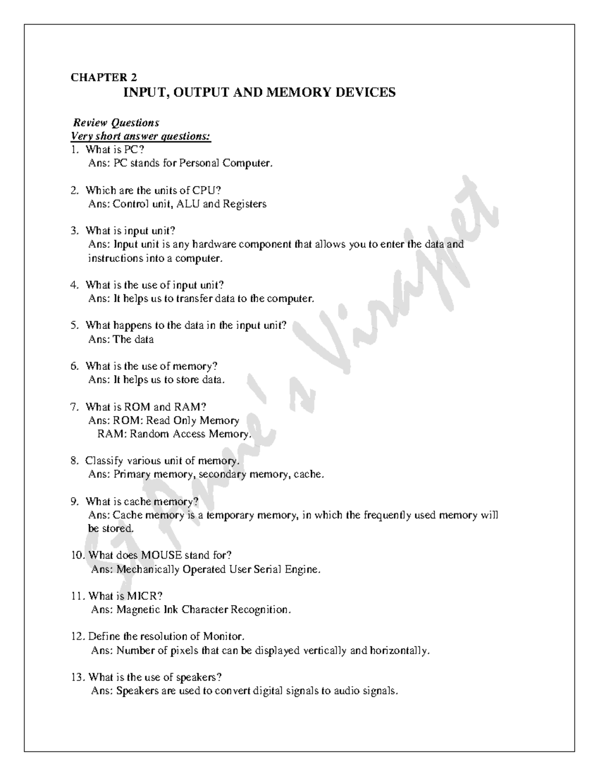 1PUC-iodevices - study material - CHAPTER 2 INPUT, OUTPUT AND MEMORY ...