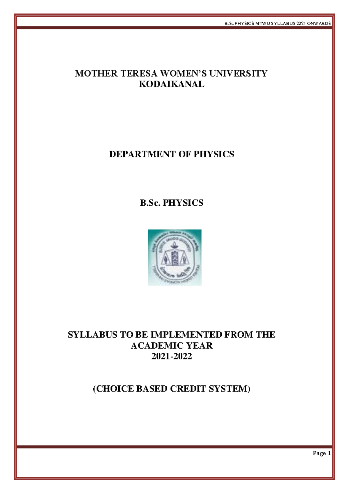 B.Sc Physics-16-8-2021 Approved - B PHYSICS MTWU SYLLABUS 2021 ONWARDS ...