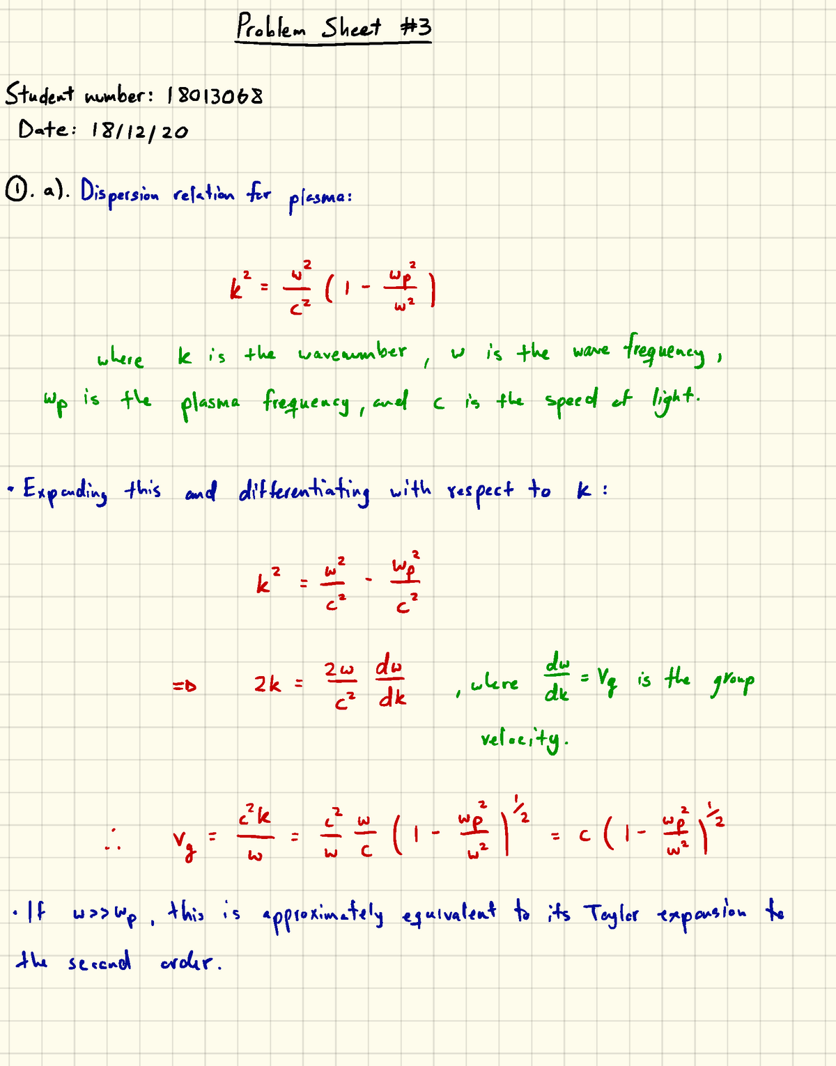 Problem Sheet 3 Solutions - !"#$%&' ()&&* +, (./&0 0.'$&" 1 2342, - Studocu