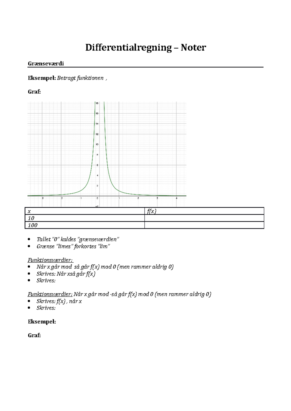 Differentialregning – Noter - Differentialregning – Noter Grænseværdi ...