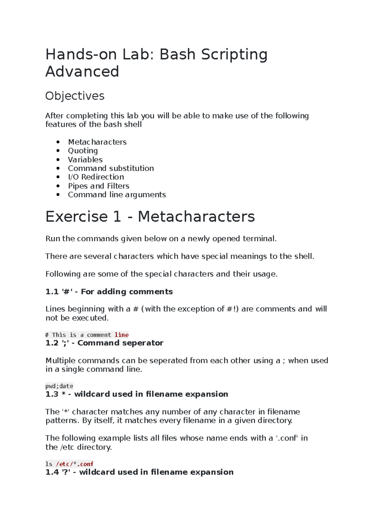Đề lab 07 - kjk\ - Hands-on Lab: Bash Scripting Advanced Objectives ...