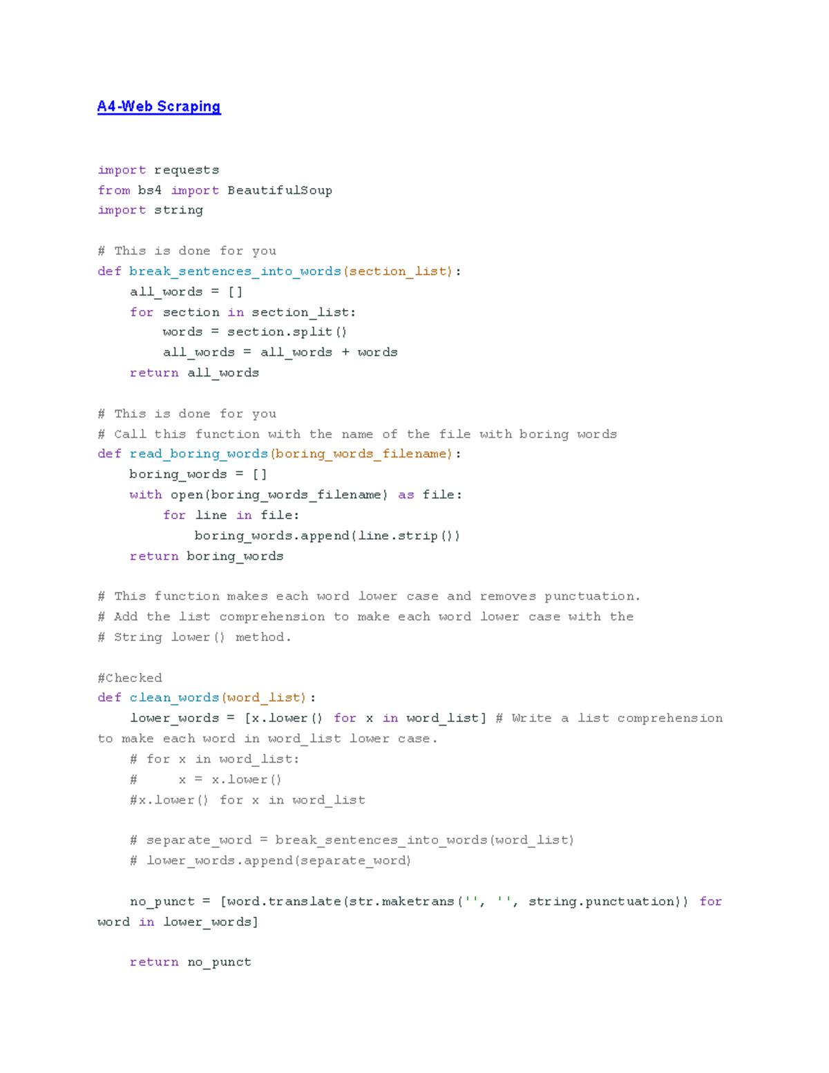 A4 - This is a Python Code that counts how many words are written in a ...