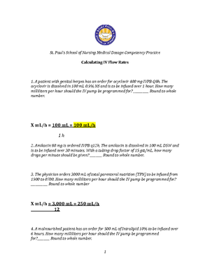 Calculating IV Flow Rates Drip Flow Rates and IV Pump Flow Rates 5 2 ...