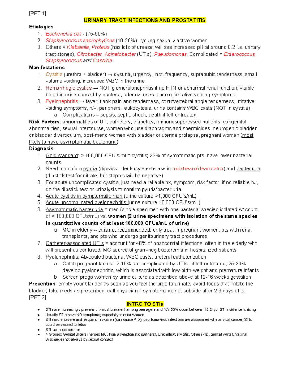 Microbiology common in Women's Health - [PPT 1] URINARY TRACT ...