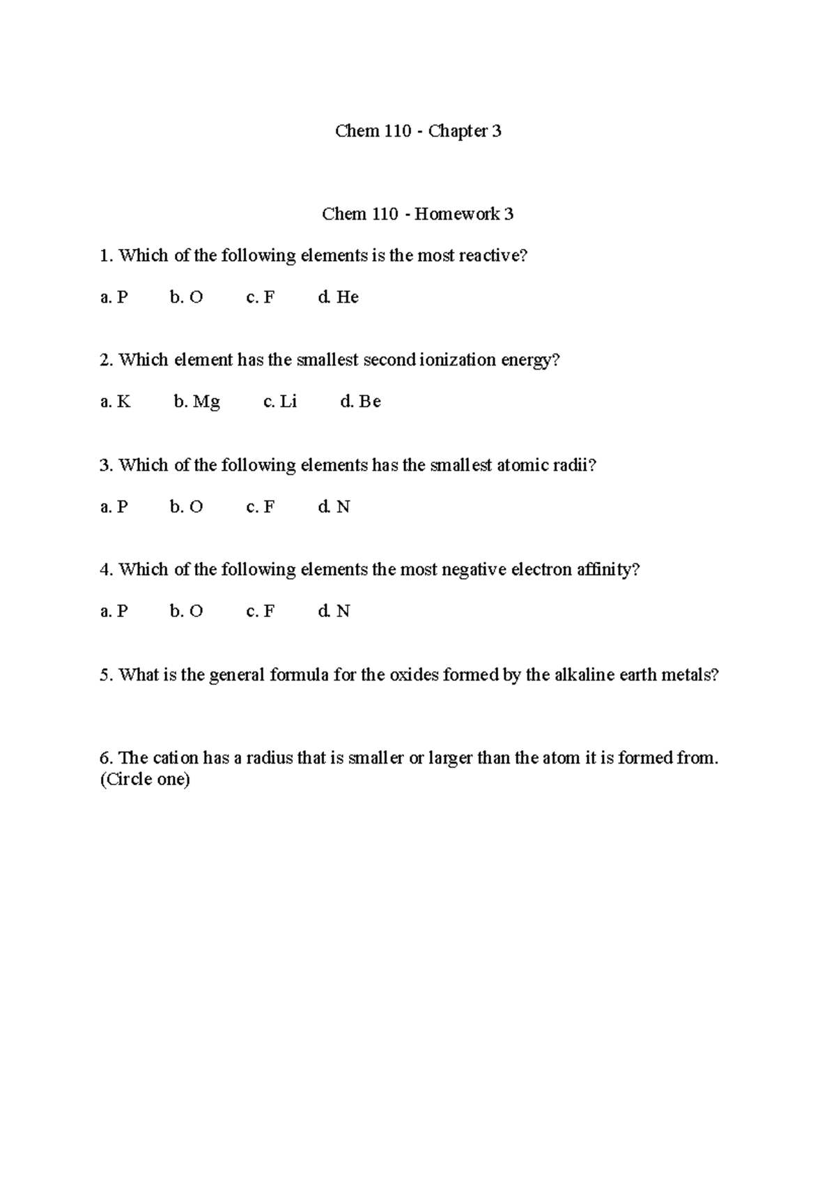 mastering chemistry chapter 3 homework answer key