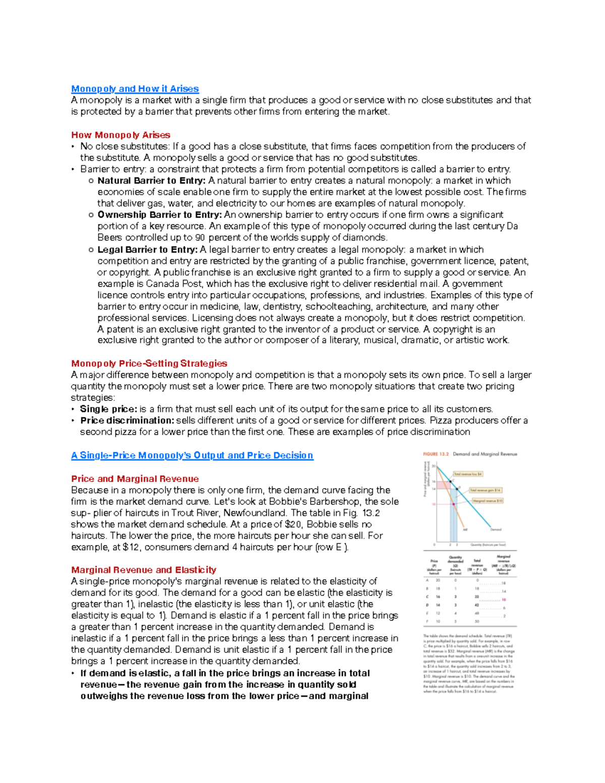 Chapter 13: Monopoly - Monopoly And How It Arises A Monopoly Is A ...