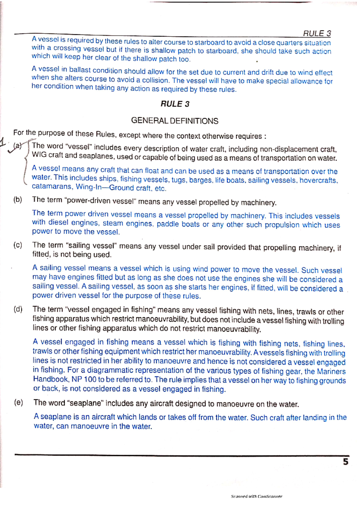 RULE 03 Colregs Rules of the Road. Important rules which have to be