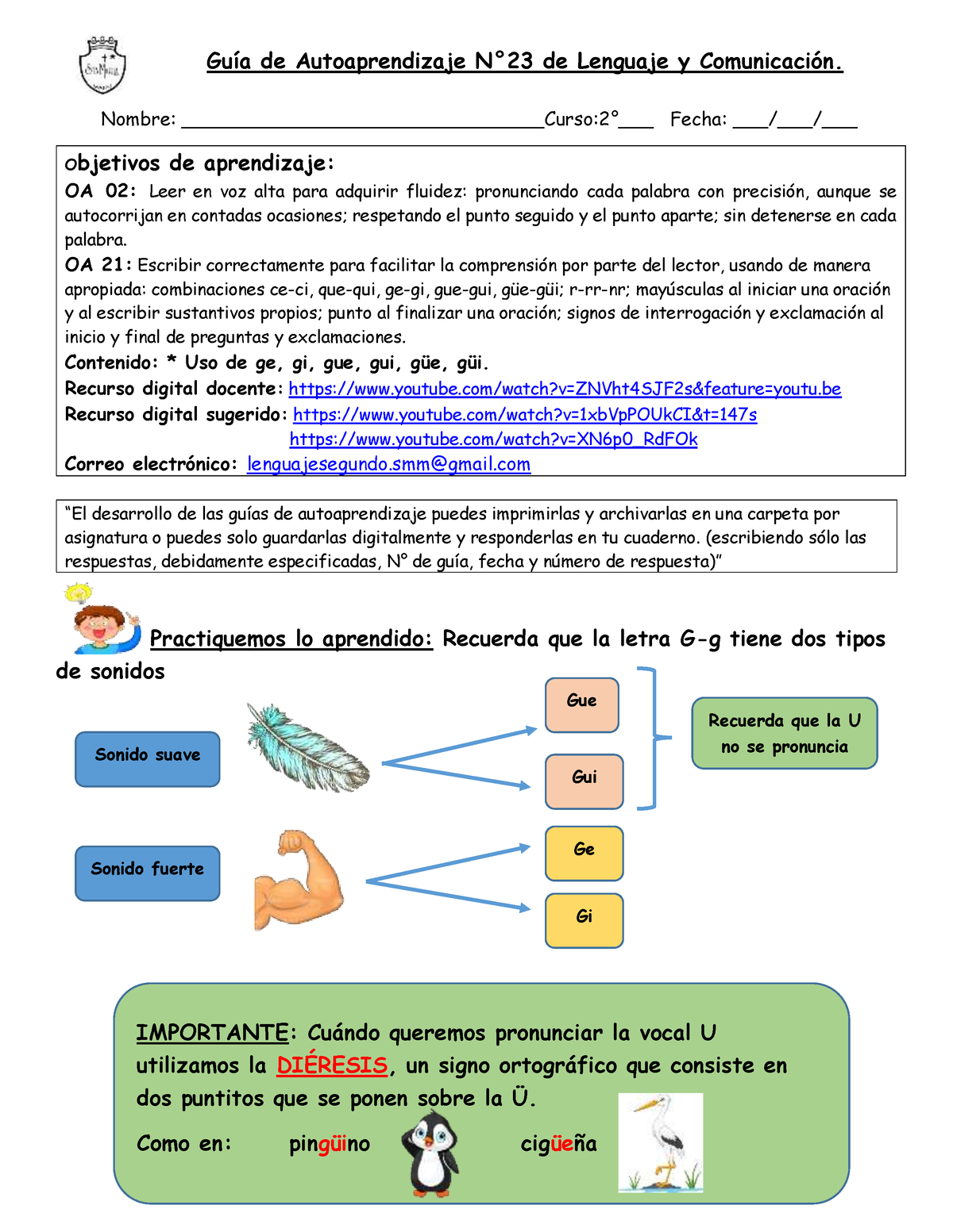 Guia Gue Gui Plan Lector Guía De Autoaprendizaje N°23 De Lenguaje Y Comunicación Nombre 8184