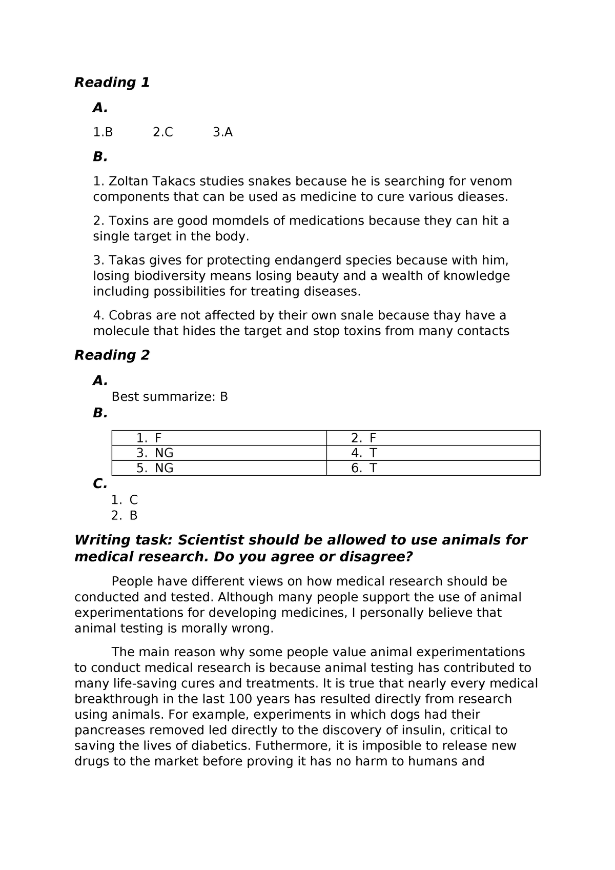 practíe 2 vvgggg - Reading 1 A. 1 2 3 B. 1. Zoltan Takacs studies