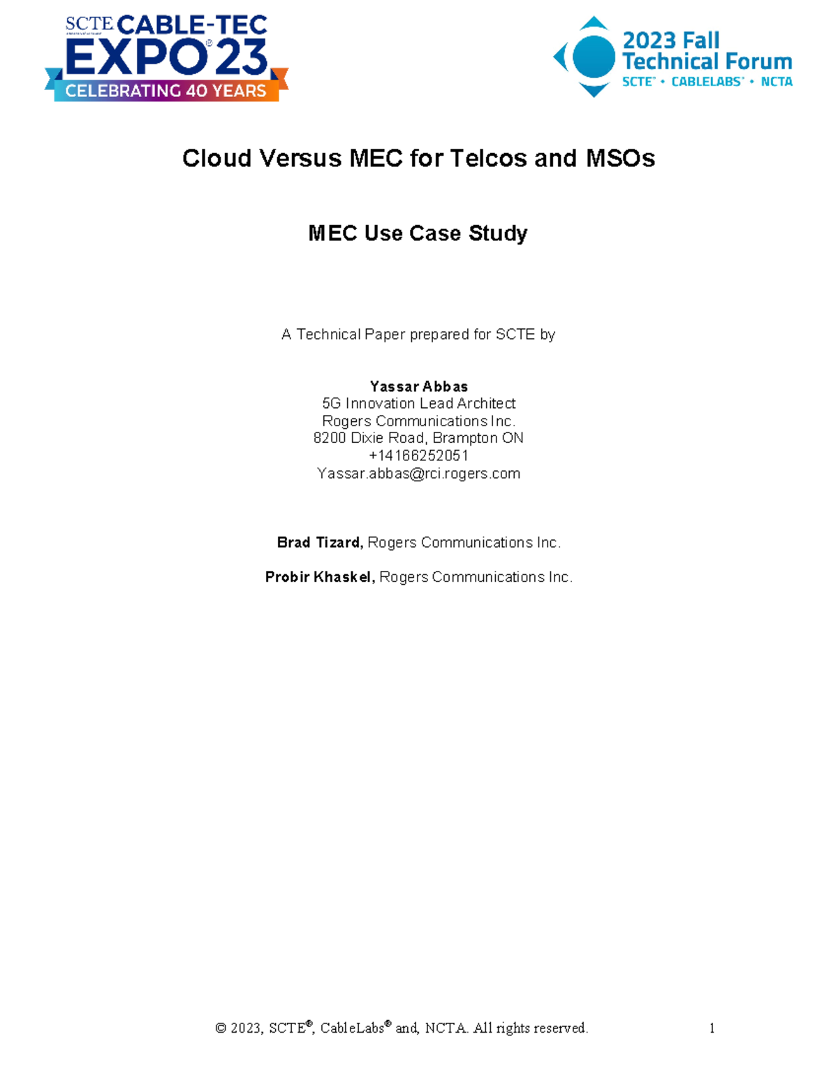 3587 Abbas 5055 paper - © 2023, SCTE®, CableLabs ® and, NCTA. All ...