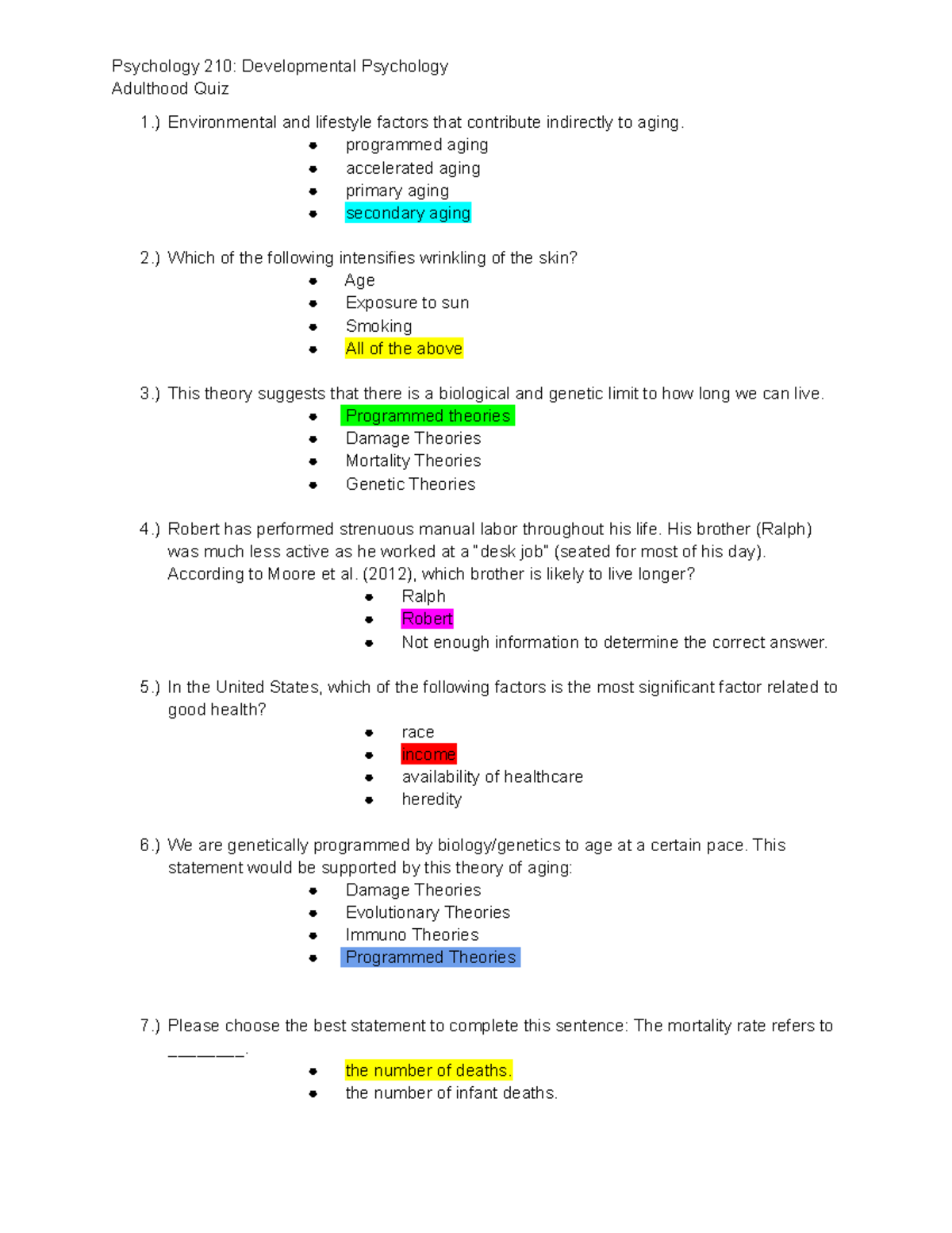 Psyc 210-adulthood-quiz - Adulthood Quiz 1.) Environmental And ...