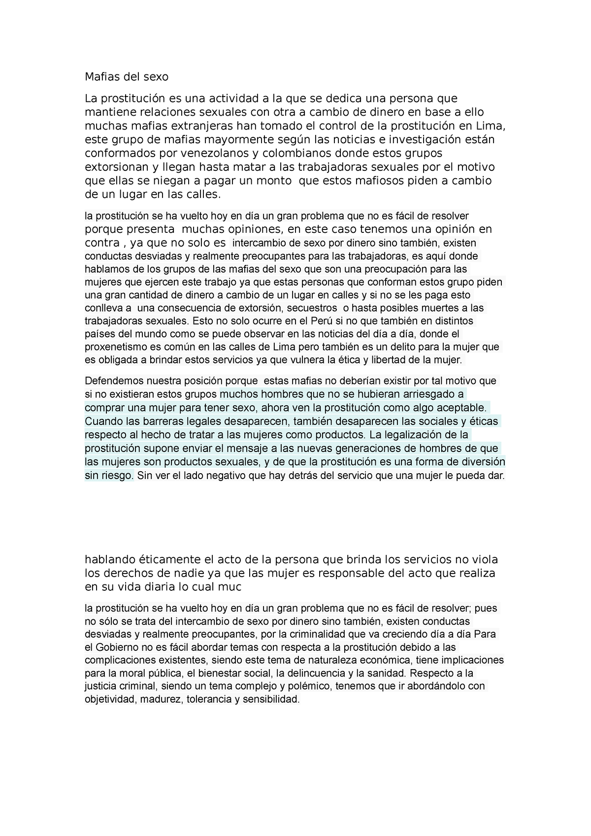 Mafias Del Sex Exposicion Mafias Del Sexo La Prostitución Es Una Actividad A La Que Se Dedica 2840