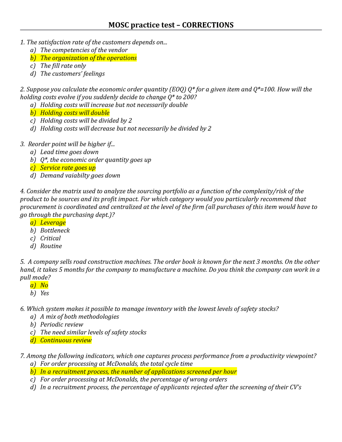 Examen type / pratique 2019, questions et réponses - MOSC practice test ...