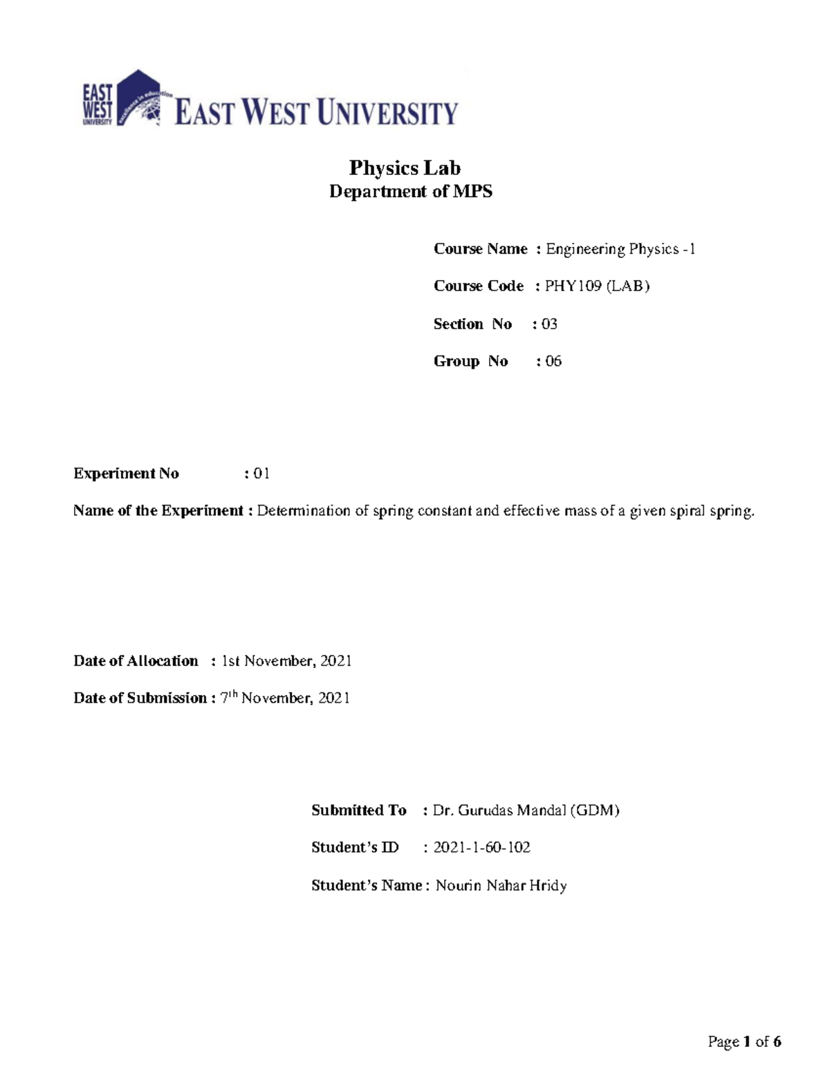 spring constant experiment pdf