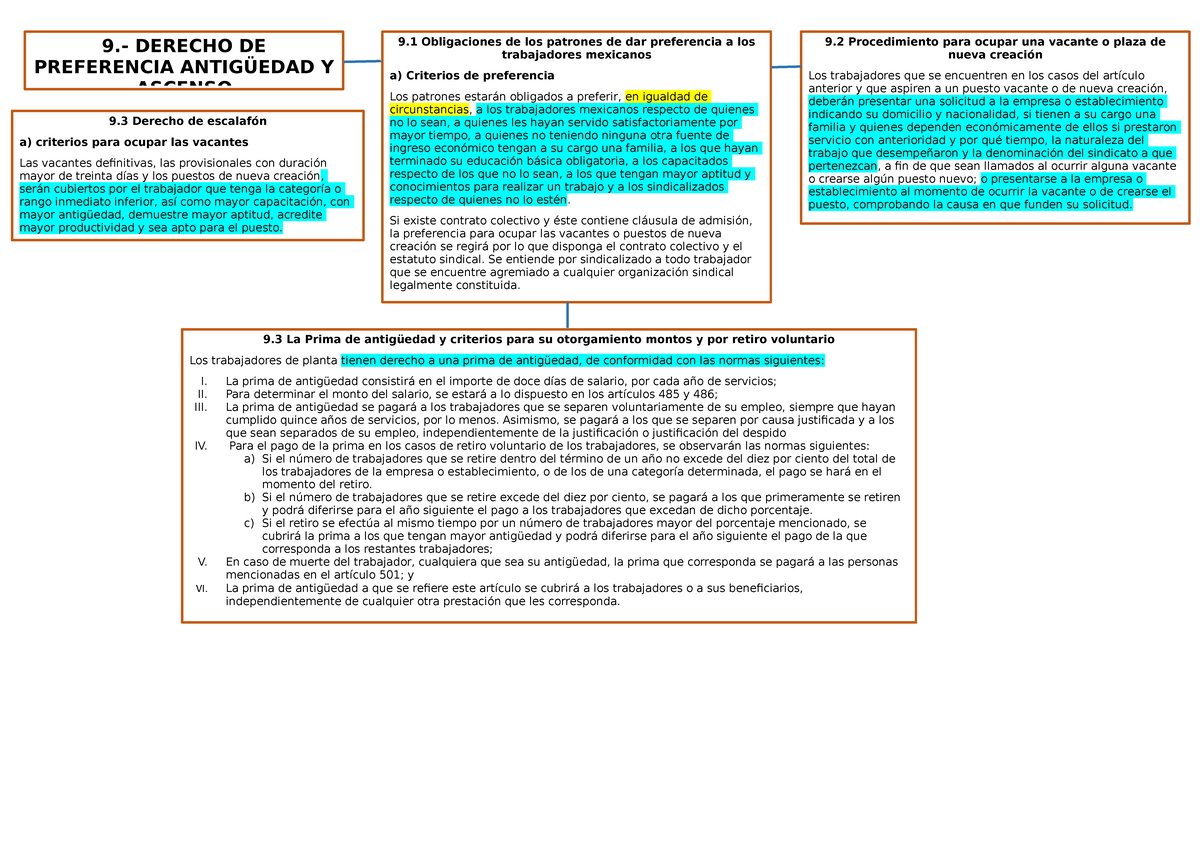 Rubrica 9 el derecho de preferencia - 9 La Prima de antigüedad y