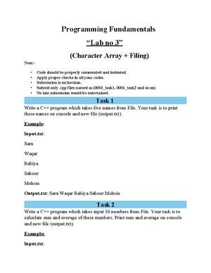 PF Lab 4 - Programming fundamental C++ (practice) - Programming ...