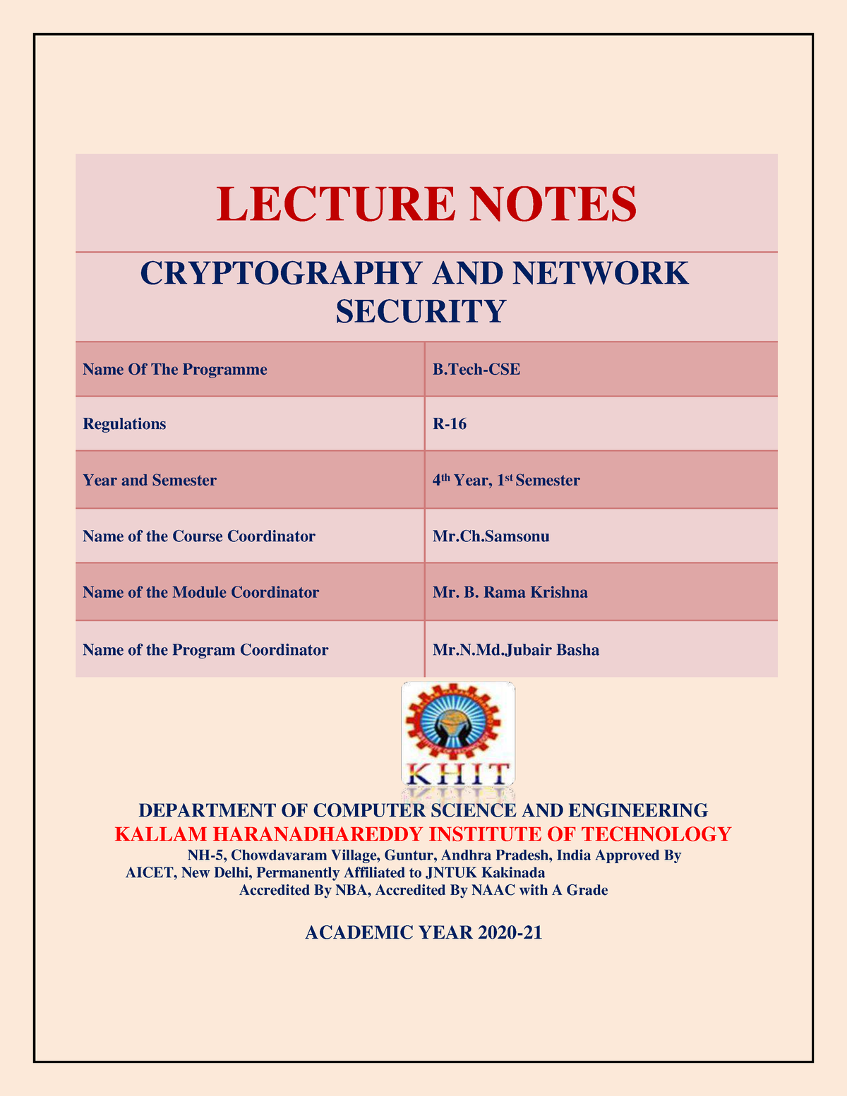 Cns part1 Cryptography and network security full lecture notes