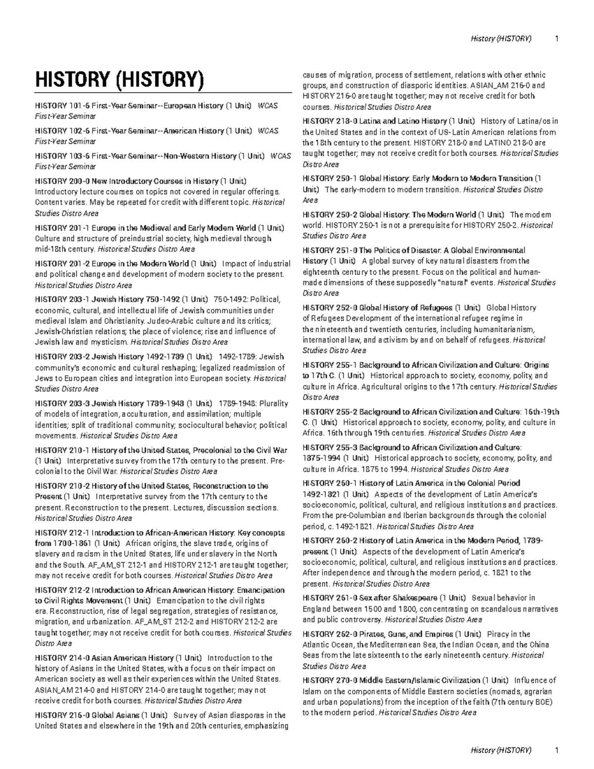 History - Content varies. May be repeated for credit with different ...