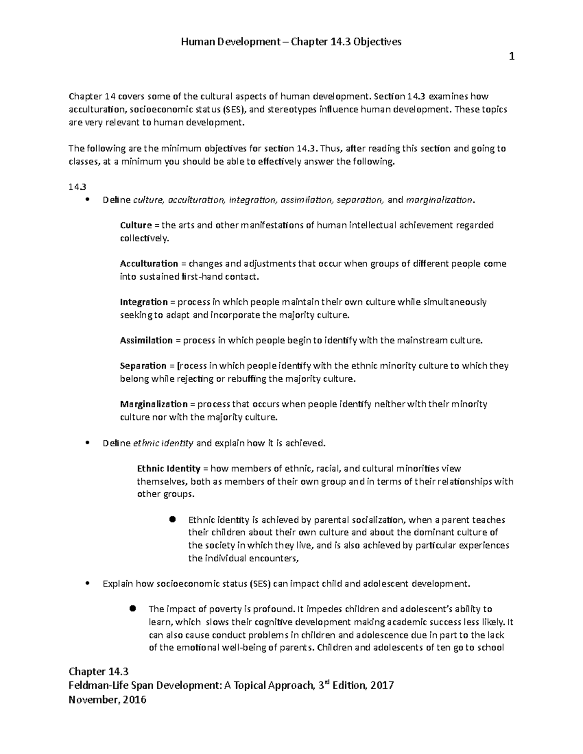 Chapter 14 3 - HD Objectives - Human Development – Chapter 14 ...