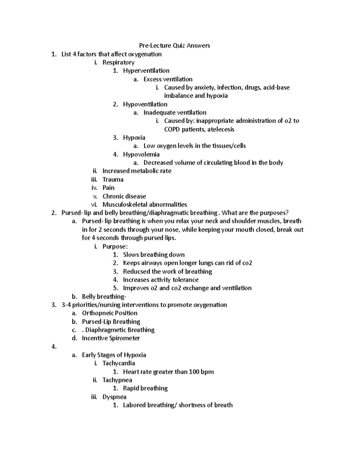 113 pre-lecture quizzes - Pre-Lecture Quiz Answers List 4 factors that ...