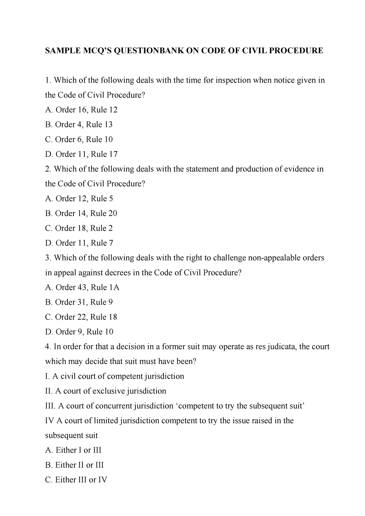 mcq-code-of-civil-procedure-sample-mcq-s-questionbank-on-code-of