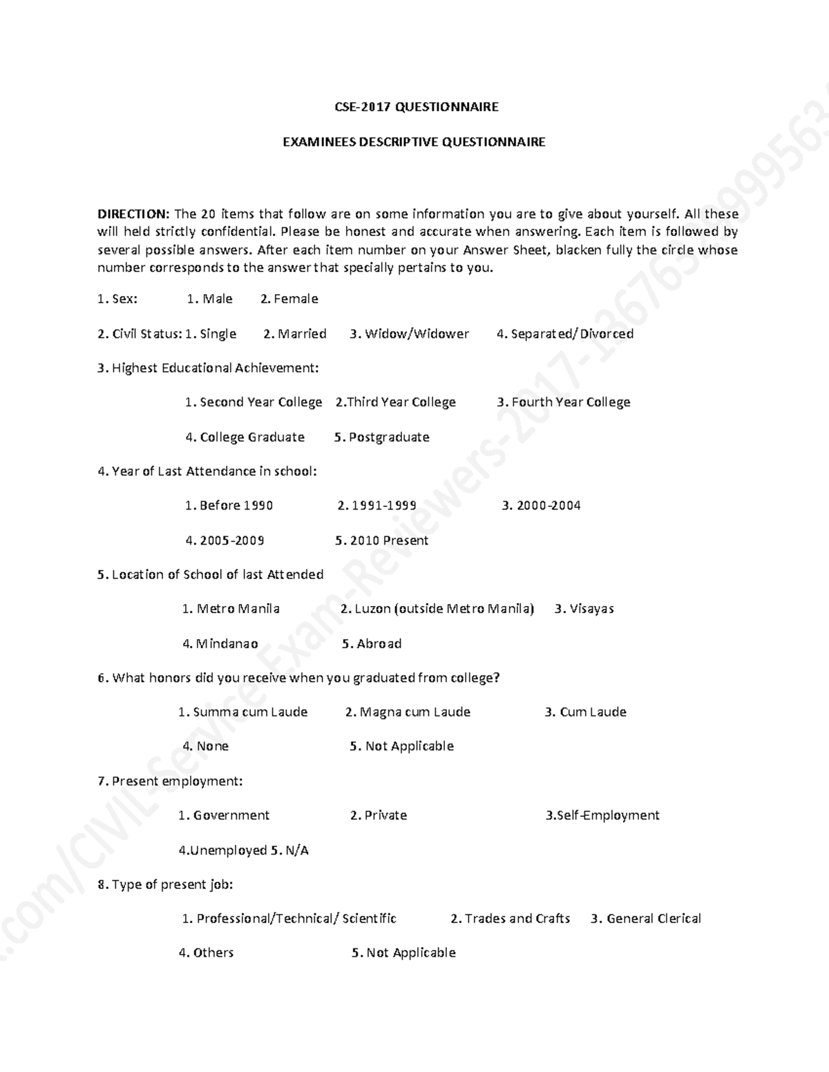 civil-service-mock-exam-cse-2017-questionnaire-examinees-descriptive