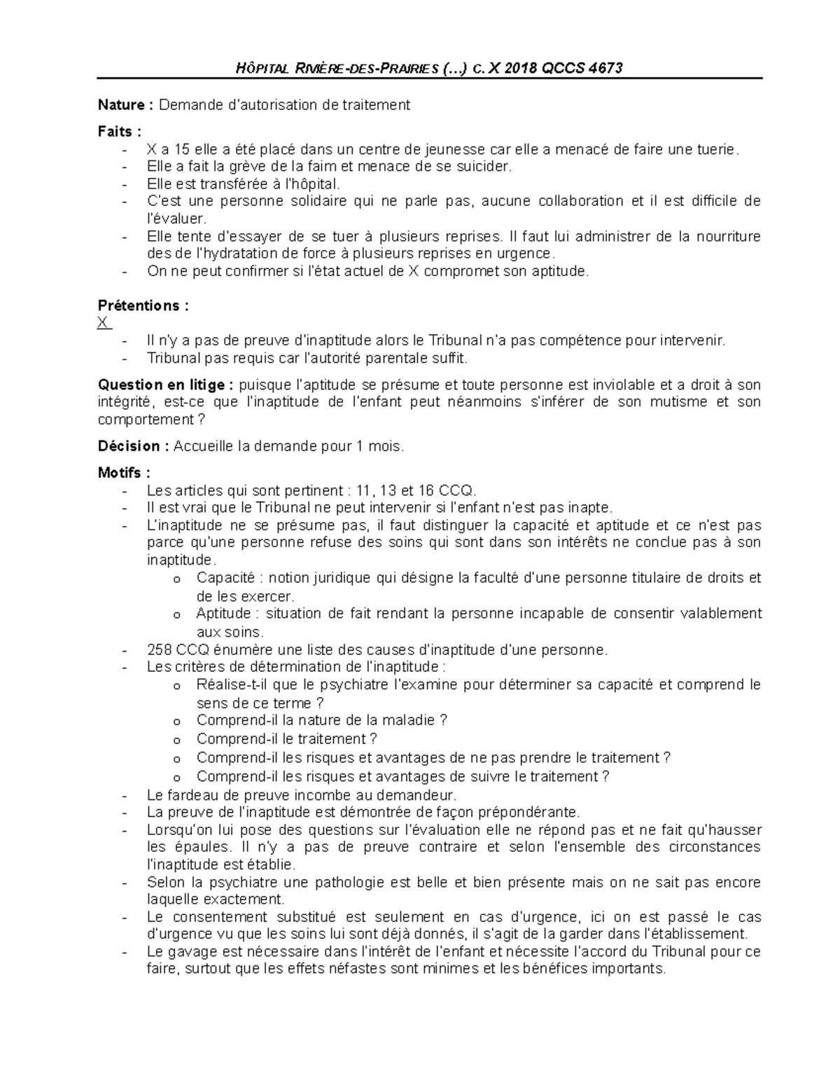 Hopital Riviere prairie c. X du jugement HÔPITAL RIVIÈREDESPRAIRIES