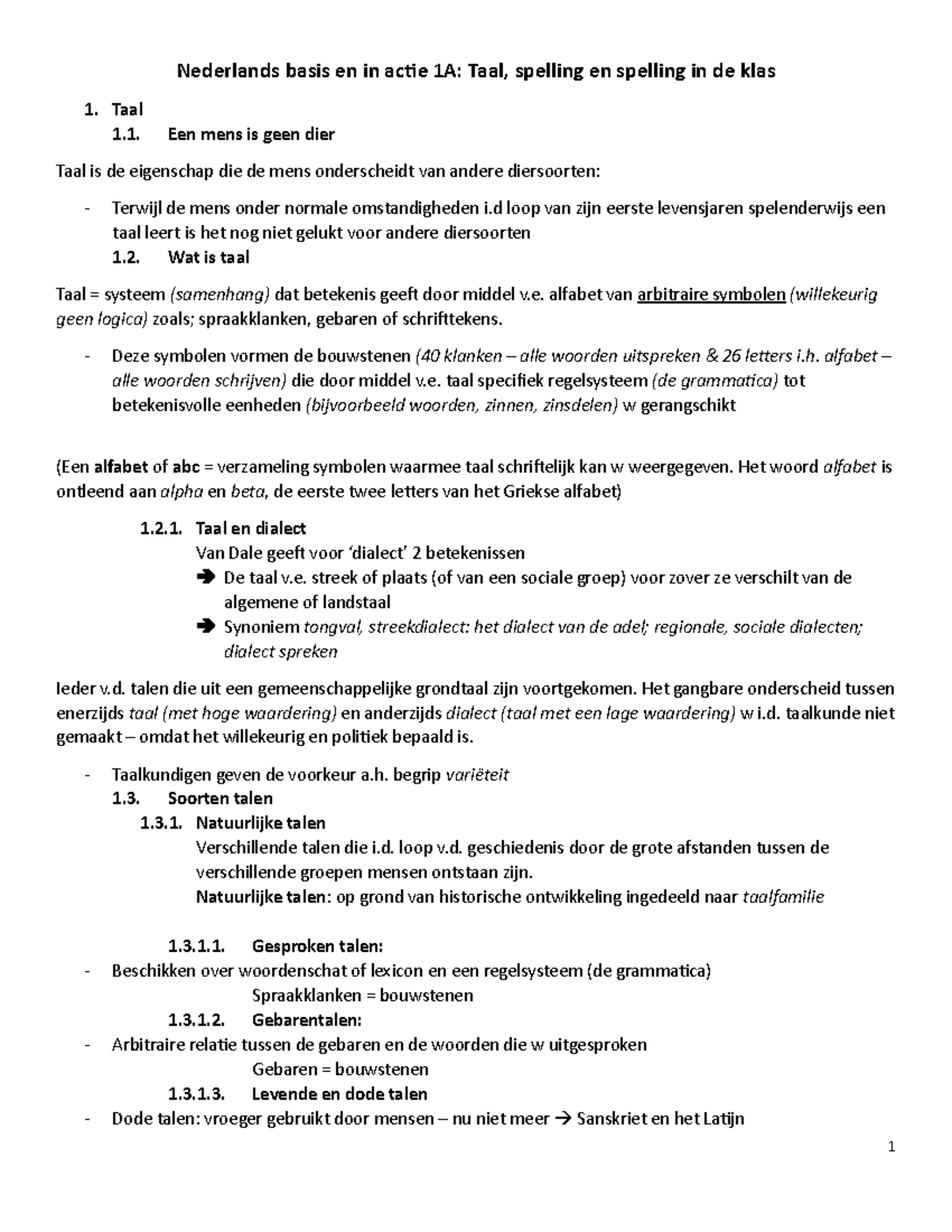 NL basis en in actie 1A Nederlands basis en in actie 1A Taal