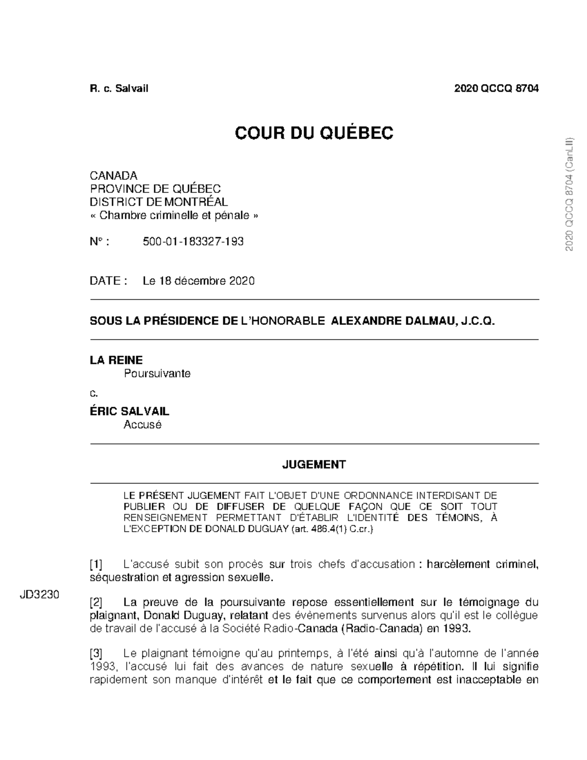 2020qccq8704Éric Salvail Jugement - R. c. Salvail 2020 QCCQ 8704 COUR ...