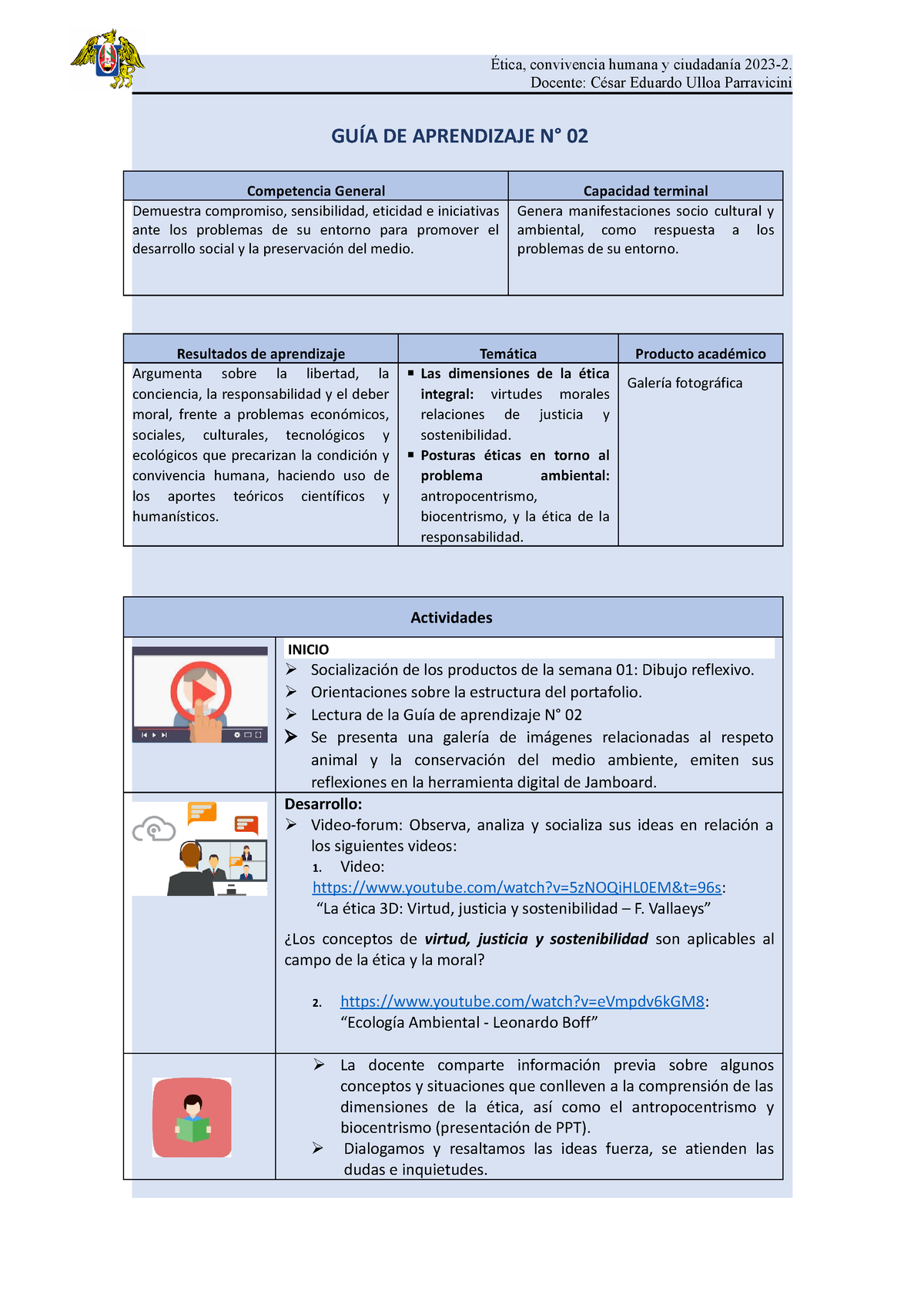 Sem 02 Guia De Aprendizaje Ética Convivencia Humana Y Ciudadanía 2023 2 Docente César 2128